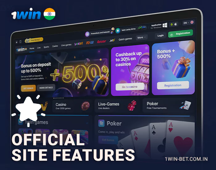 Features of the betting site 1Win India