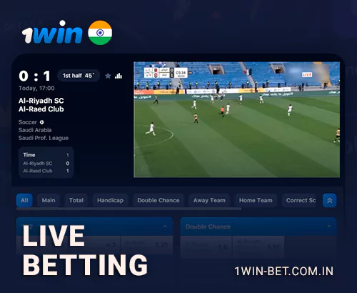 Possibility of live betting at 1Win bookmaker