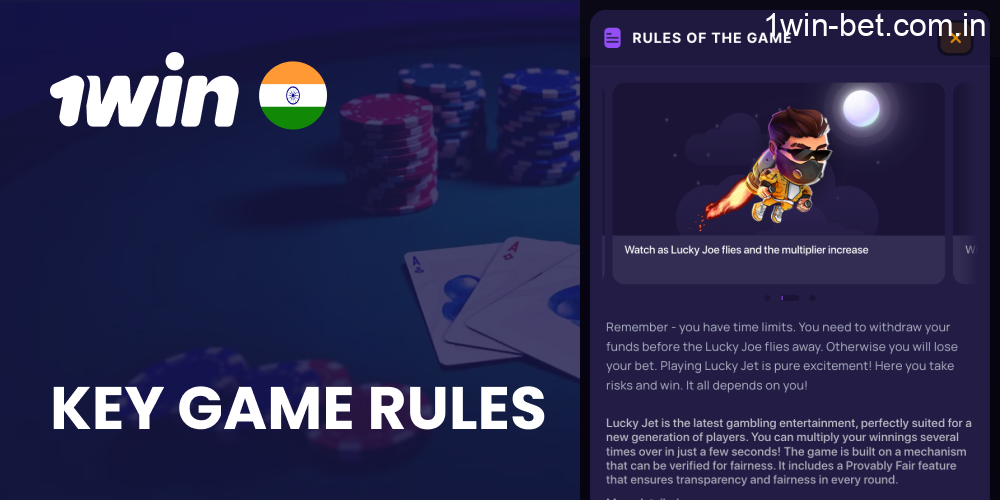 Key Game Lucky Jet Rules of 1win for Indian Gamblers