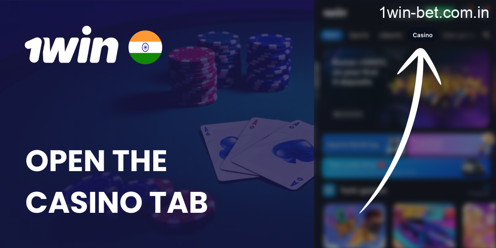 Open the Casino tab in 1win India