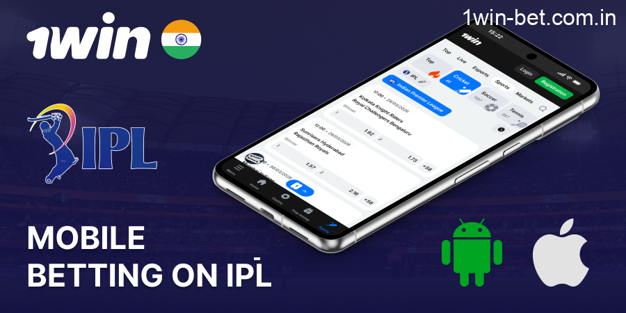 IPL betting via 1win mobile app
