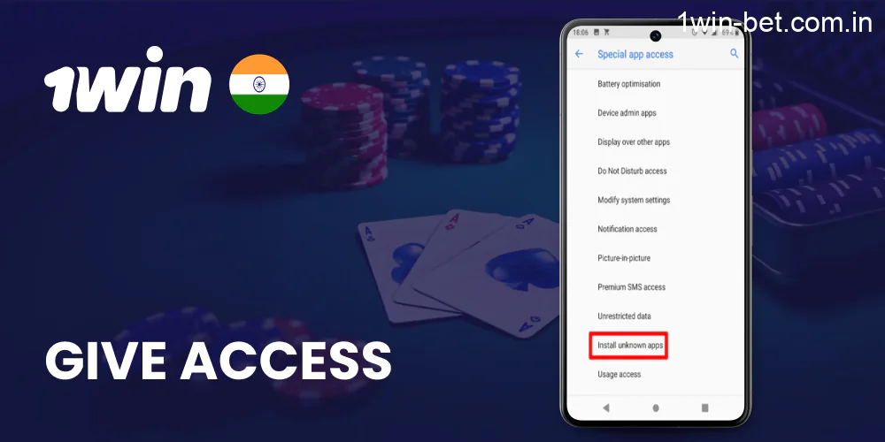 Give Access Install unknown apps for download 1win