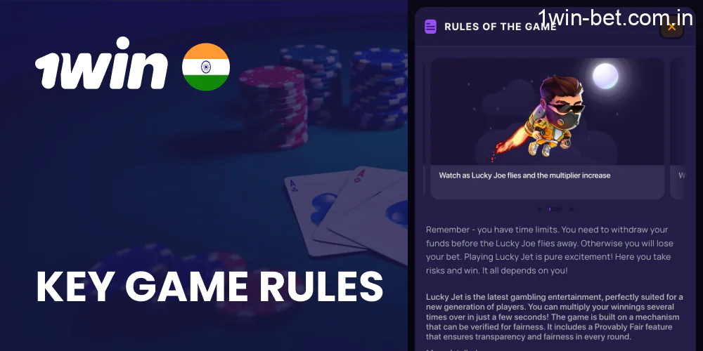 Key Game Lucky Jet Rules of 1win for Indian Gamblers