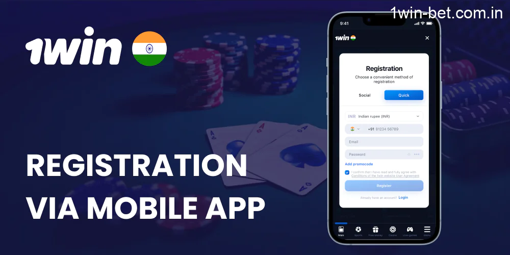 Sign Up on Mobile via the 1win App